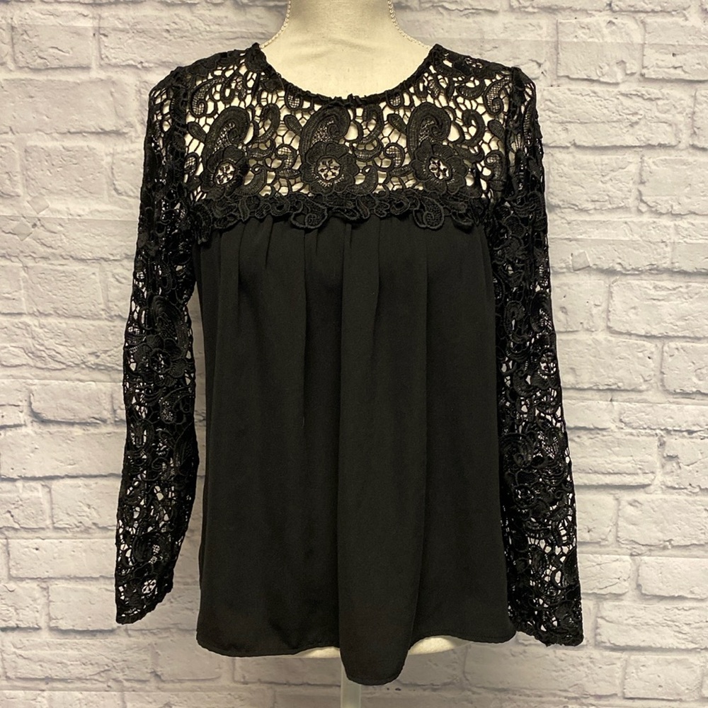 J. Crew Factory Long Sleeve Lace Top Size Small